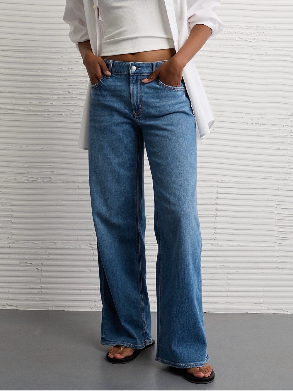 Wide Leg Low rise Blue Women's Jeans